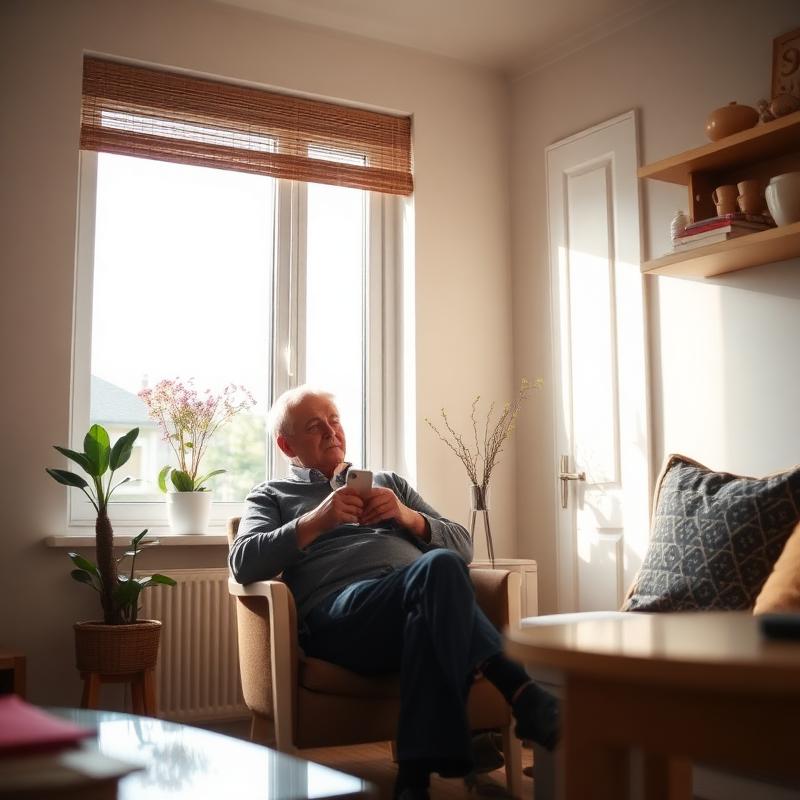 Household scene illustrating mobility support — Independence, preserved